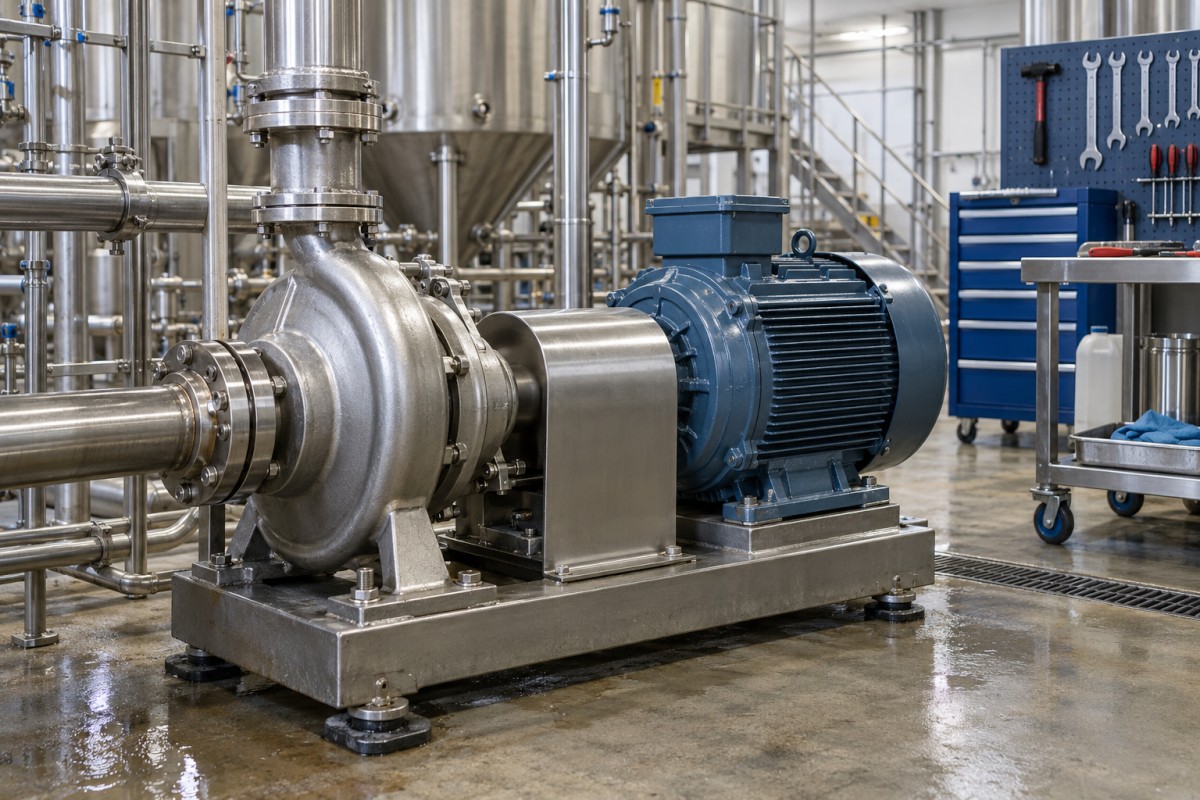 Industrial pump equipment prepared for factory maintenance