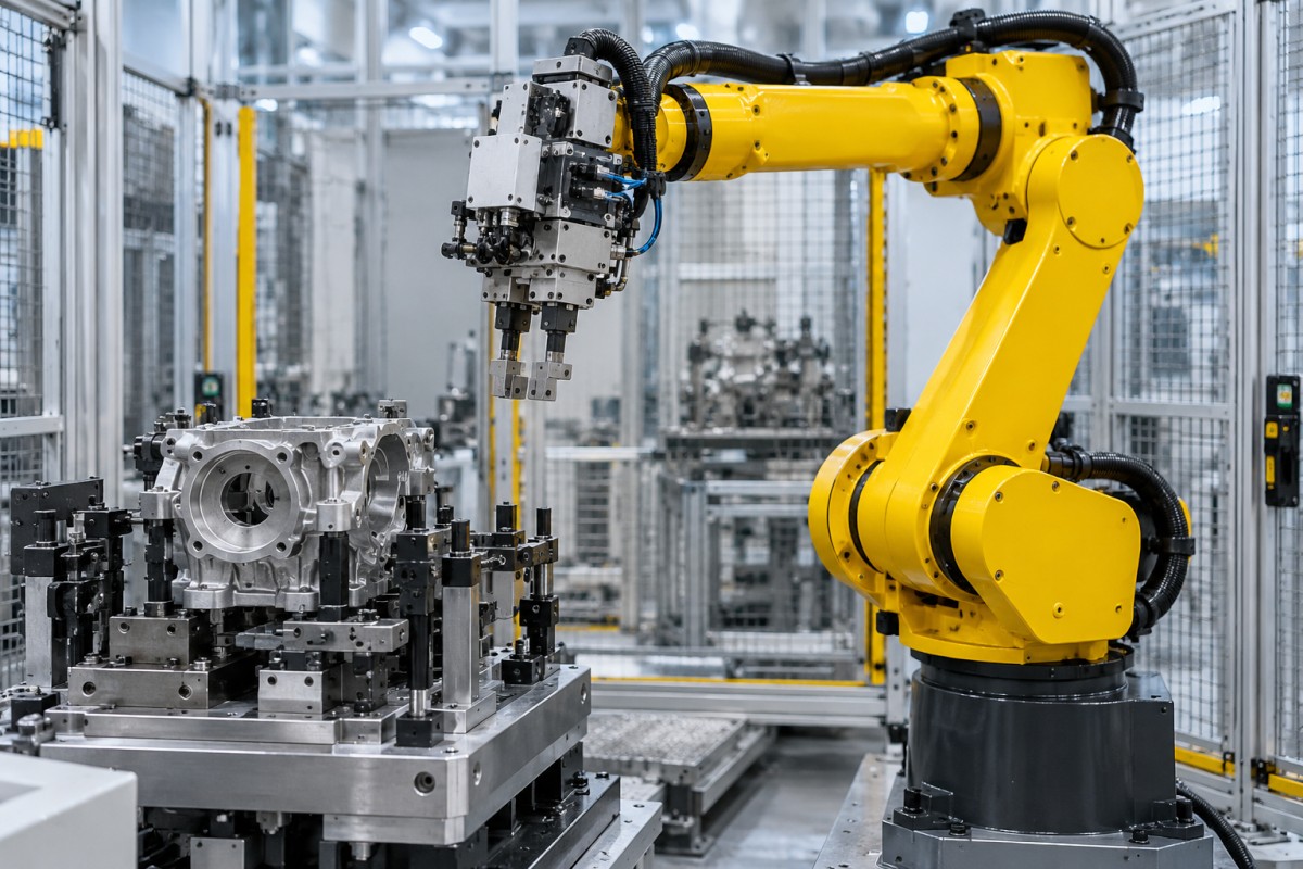Industrial robot cell prepared for process validation