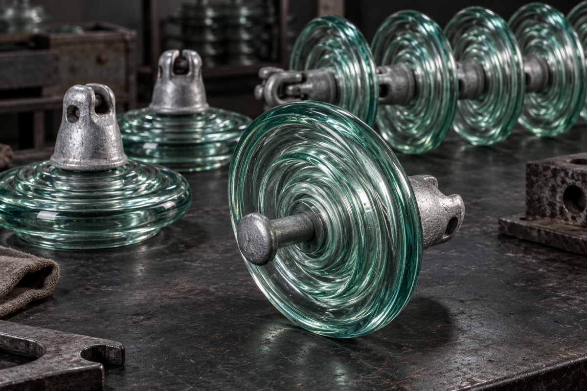 Glass suspension insulators for electricity transmission