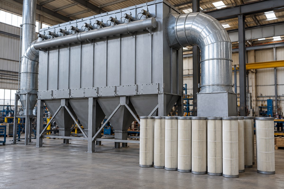 Industrial filtration equipment for gas cleaning