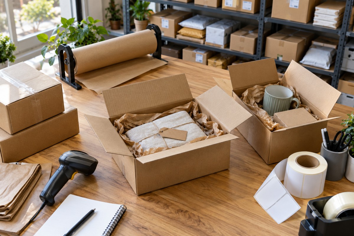 Export parcels prepared for small-business online sales