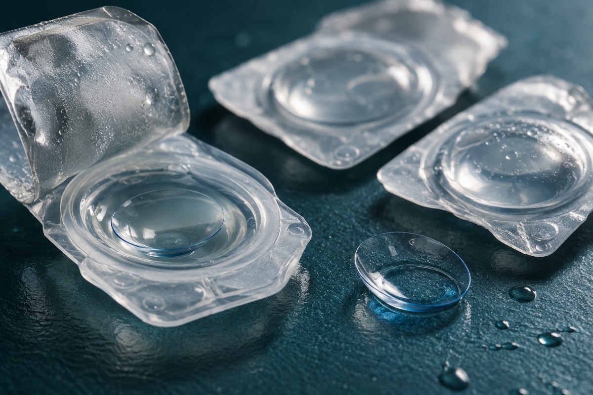 Contact lenses in individual protective blister packs