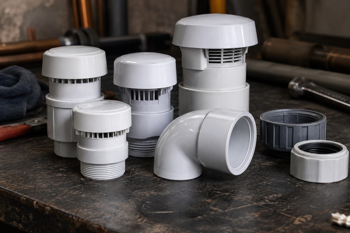 Air admittance valves and plumbing pipe connections