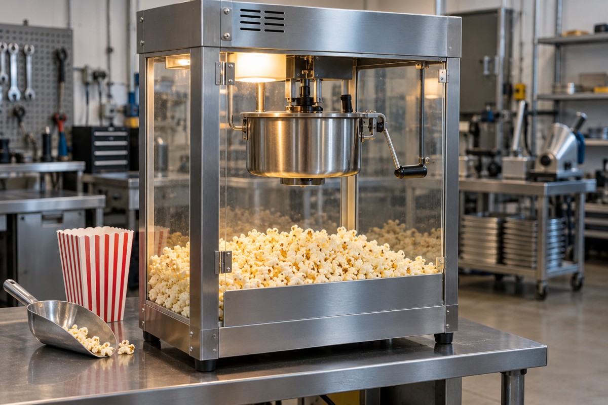 Commercial popcorn equipment for food service production