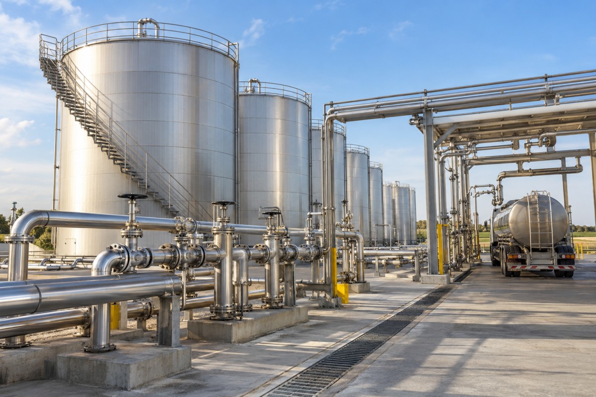Vegetable oil tanks and export loading connections