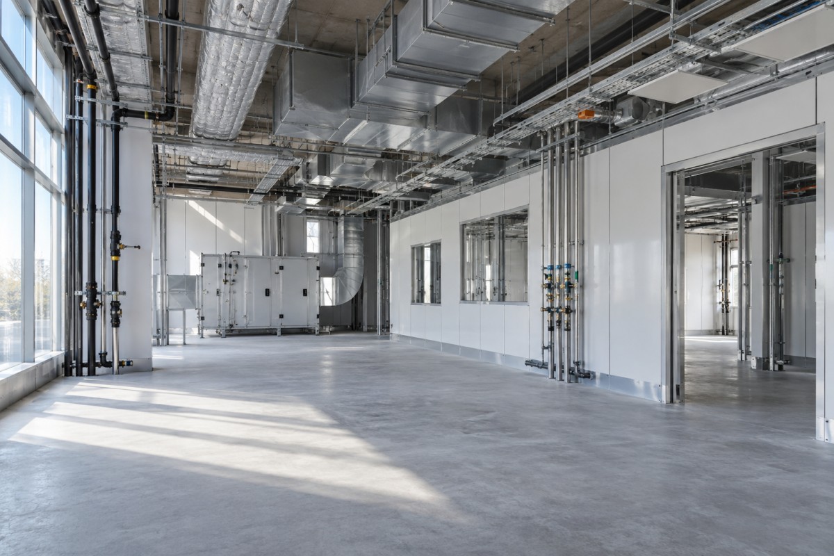 Cleanroom infrastructure under construction