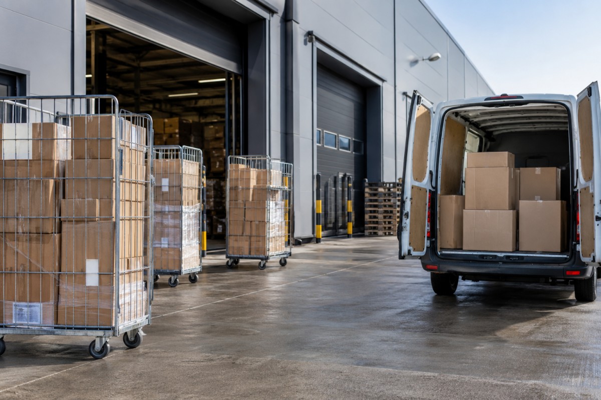 Wholesale distribution activity at a loading bay
