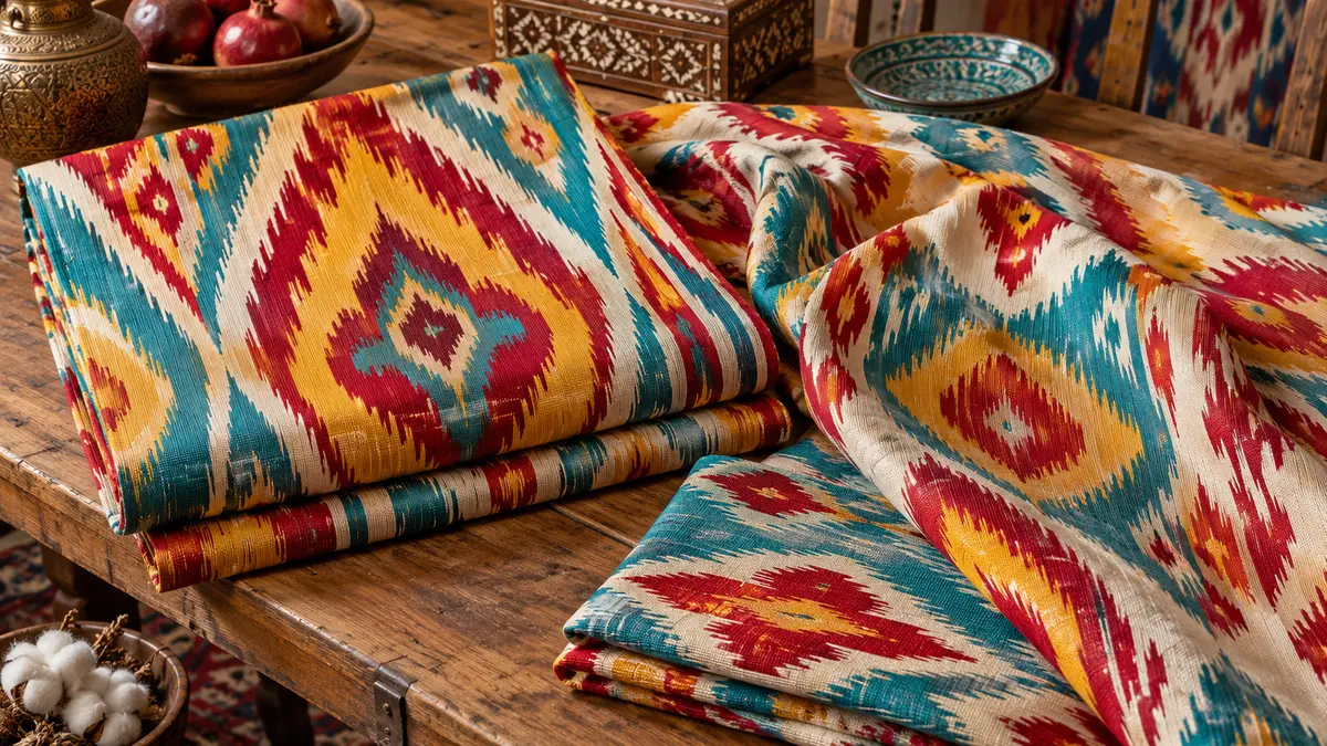 Atlas and adras textiles in cultural displays